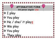 English worksheet: PRSENT SIMPLE TENSE ( affirmative, interrogative, negative)