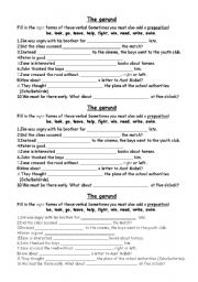 English Worksheet: The gerund