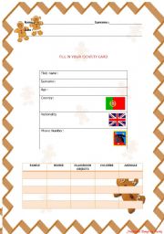 English Worksheet: Identity card