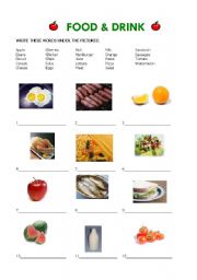 English worksheet: FOOD AND DRINK