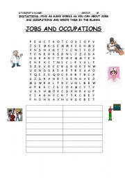 English worksheet: JOBS AND OCCUPATIONS