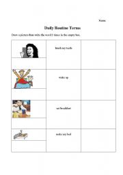 English worksheet: Daily Routines Vocabulary