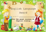 English Worksheet: English language award