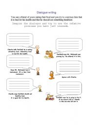 English worksheet: Food and Relative Clauses 