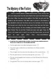 English Worksheet: Short story reading and writing comprehension