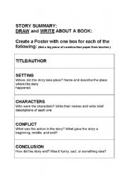 English Worksheet: Story Summary Poster
