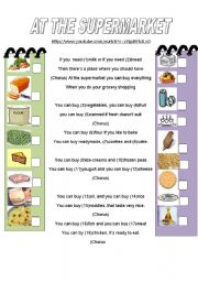 English Worksheet: at the supermarket