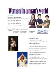 English Worksheet: Women in a mans world