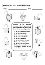 English Worksheet: PREPOSITIONS