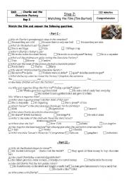 English Worksheet: Charlie and the Chocolate factory - General comprehension - film - worksheet