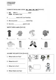 English worksheet: quiz for young learners