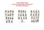 English worksheet: U.S.A, Presidents Song