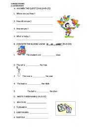 English worksheet: quiz for young learners