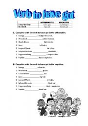 English worksheet: Verb to have got