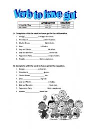 English Worksheet: Verb to have got