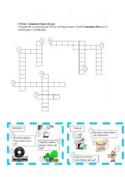 English worksheet: Community Place  - Crossword