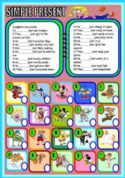 English Worksheet: SIMPLE PRESENT:NEGATIVE FORM