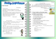 English Worksheet: Reading comprehension