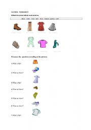 English Worksheet: clothes 