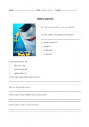 English worksheet: Movie Section - Shark Tales