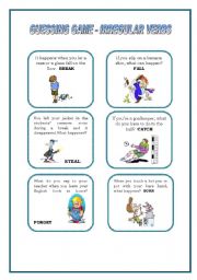 English Worksheet: GUESSING GAME - IRREGULAR VERBS 