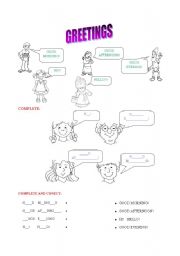 English Worksheet: greetings
