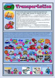 English Worksheet: Transportation