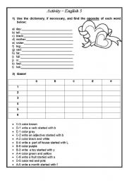 English Worksheet: opposites