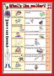 English Worksheet: whats the matter (p1/2) (2pages)