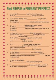 English Worksheet: Past Simple or Present Perfect