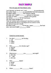 English worksheet: Past Simple