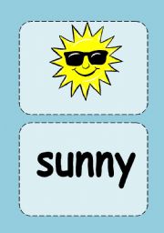 English Worksheet: Weather flashcards (with words separate)