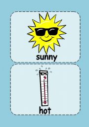 English Worksheet: Weather flashcards (with words on the cards)