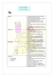 Assessment criteria for communication skills: writing