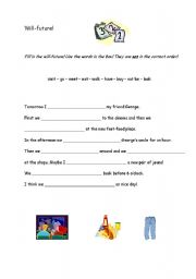 English worksheet: Will-future!