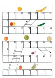 English Worksheet: Veggie/fruit ladder game, boardgame part 2
