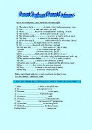 English Worksheet: Present Simple and Present Continuous