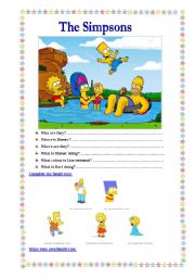 English Worksheet: the simpsons