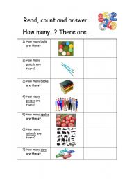 English Worksheet: How many?