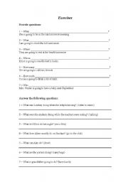 English worksheet: ING exercises