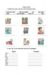 English Worksheet: Verbs and present progressive