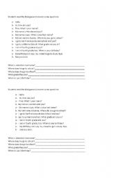 English worksheet: personal information