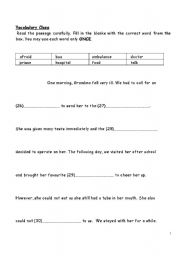 English Worksheet: Vocabulary Cloze