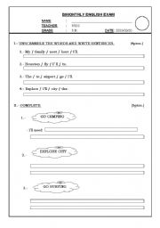 English worksheet: TEST 5TH GRADE ENGLISH ADVENTURE BOOK N6