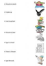 English Worksheet: morning routine