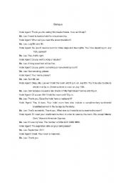 English Worksheet: Part1 - Booking a room at a hotel dialogue