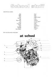 English worksheet: School stuff