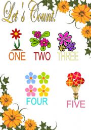 English Worksheet: Counting Flowers