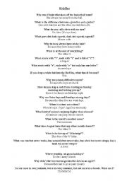 English Worksheet: Riddles