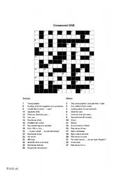 English Worksheet: General English - Crossword ONE
